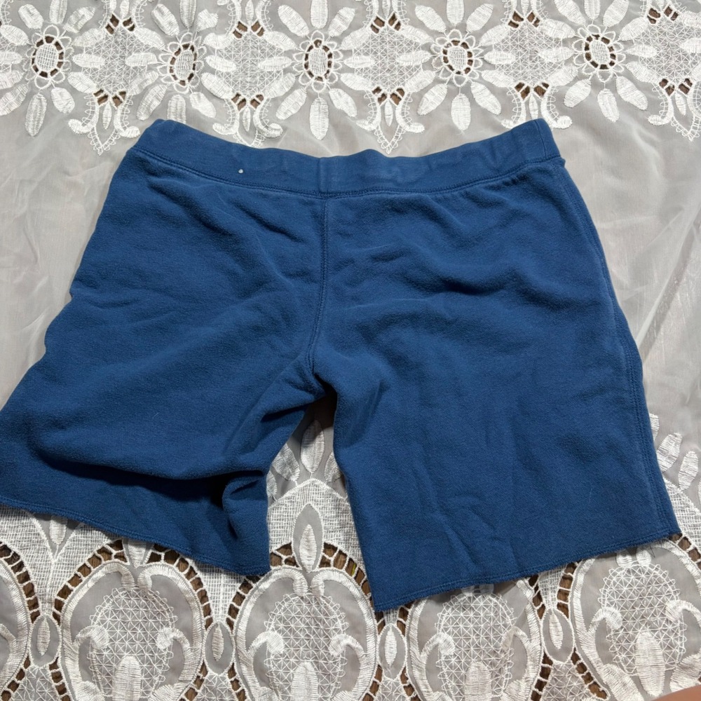 Y2K Aeropostale 87 Palm Tree Fleece Sweat Shorts Blue XS Raw Hem Collegiate - Picture 5 of 7